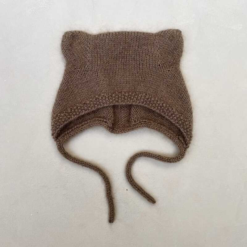 Baby Bear Bonnet Knitting for Olive