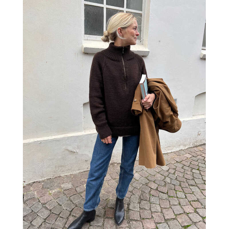 Petite Knit Strickset Zipper Sweater Light