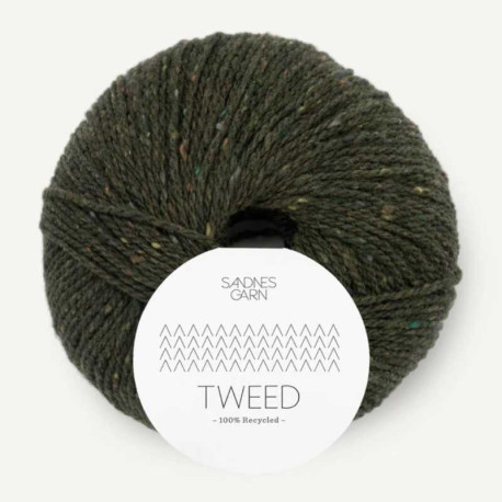 Sandnes Tweed Recycled Olivengronn 9585