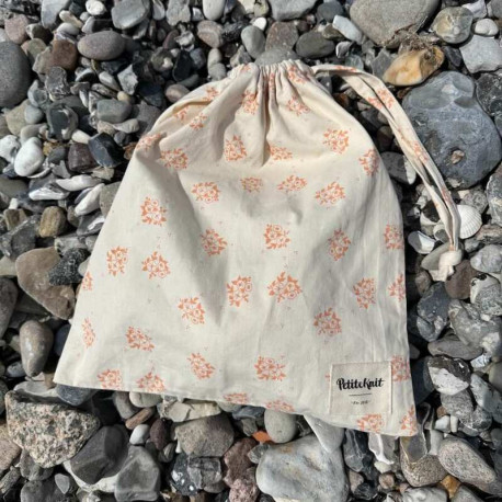 PetiteKnit Knitters String Bag Apricot Flower