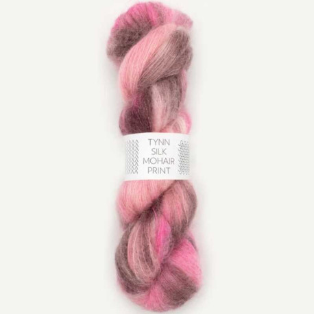 Sandnes Tynn Silk Mohair Print Pink Berries 4700