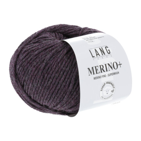 Lang Yarns Merino+ Aubergine Mélange 0380 Preorder