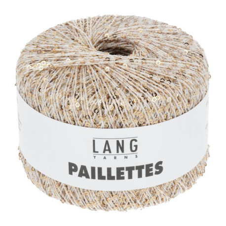 Lang Yarns Paillettes - Weiss / Gold 0002