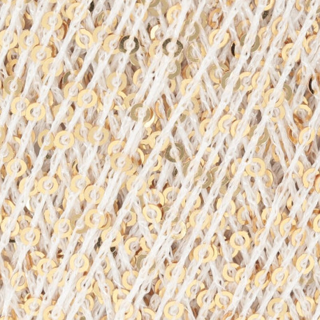 Lang Yarns Paillettes - Weiss / Gold 0002 Detail