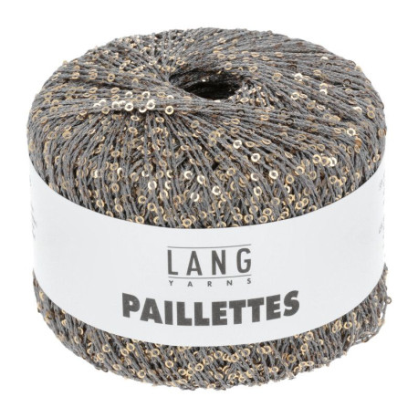 Lang Yarns Paillettes Grau / Gold 0003