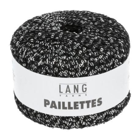 Lang Yarns Paillettes Schwarz / Silber 0004