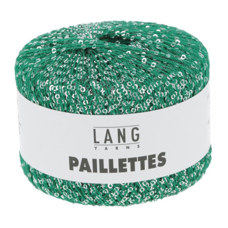Lang Yarns Paillettes - Tannengrün / Silber 0018