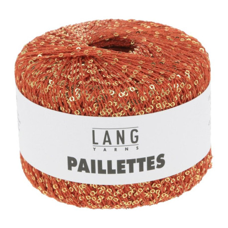 Lang Yarns Paillettes Rot / Gold 0060