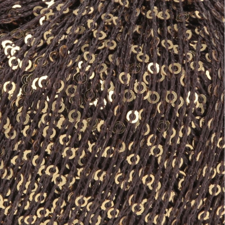 Lang Yarns Paillettes - Braun / Gold 0068 Detail