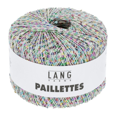 Lang Yarns Paillettes - Weiss / Bunt 0101