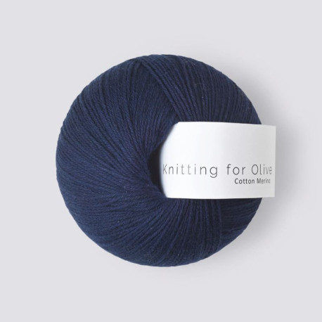 Knitting for Olive Cotton Merino Navy Blue Detail