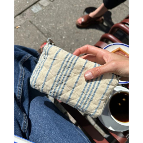 PetiteKnit Knitter's Tool Clutch Striped Seersucker