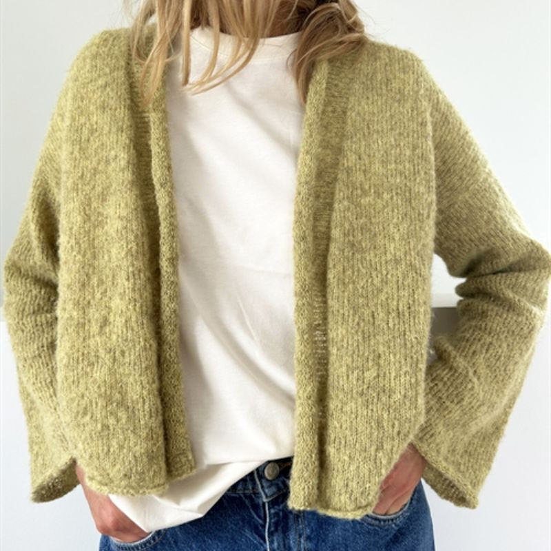 Le Knit Plain Cardigan Light Wollpaket