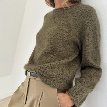 Le Knit Plain Yoke Blouse