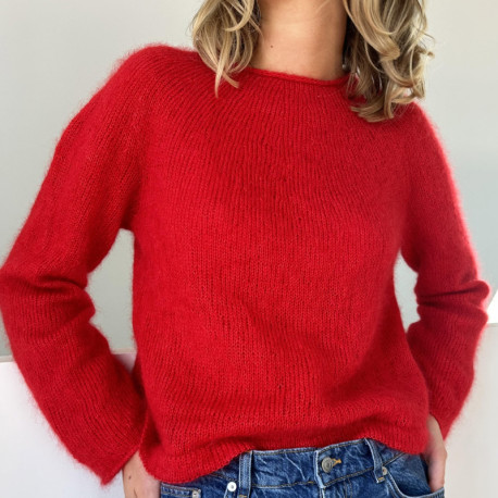 Le Knit Plain Yoke Blouse