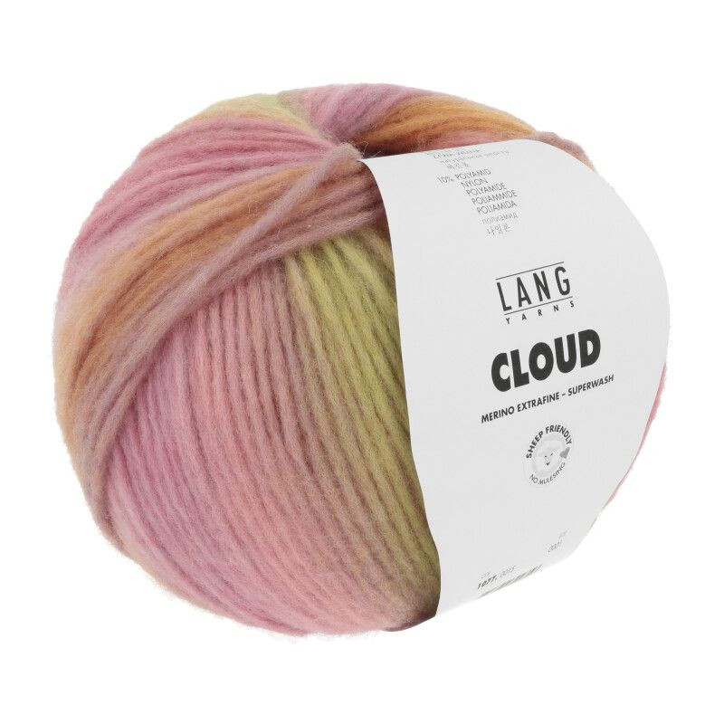 Lang Yarns Cloud Rosa/Orange/Lime 0015 Preorder