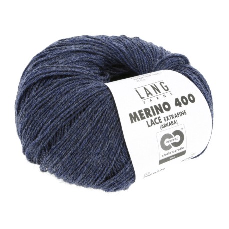 Lang Yarns Merino 400 Jeans Dunkel Mélange 0334