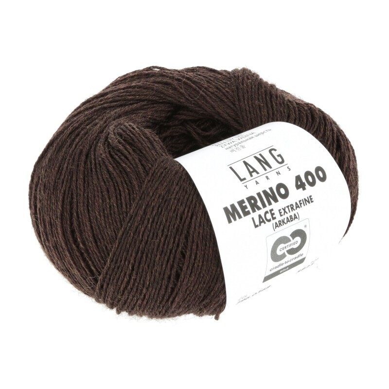 Lang Yarns Merino 400 Dunkelbraun Mélange 0368