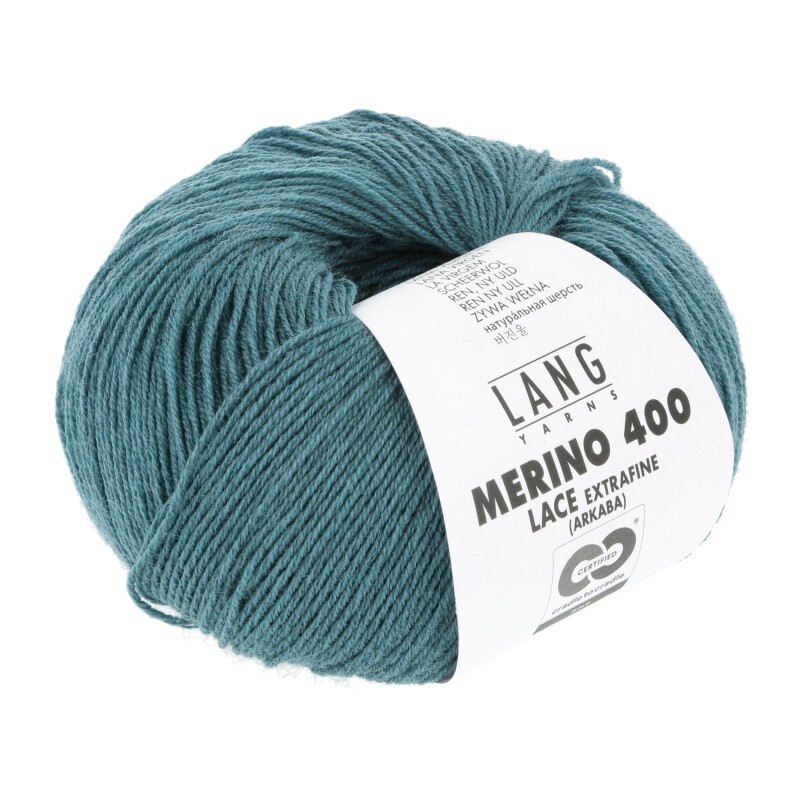 Lang Yarns Merino 400 Smaragd Mélange 0373