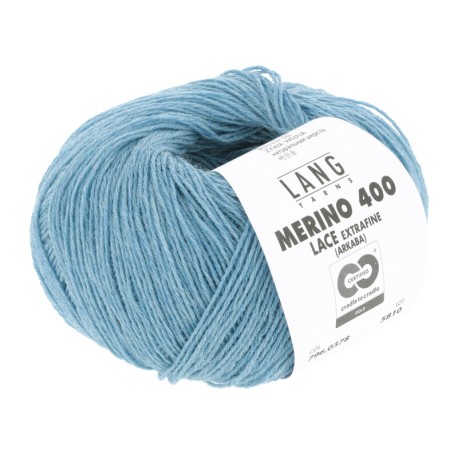 Lang Yarns Merino 400 Türkis Mélange 0378