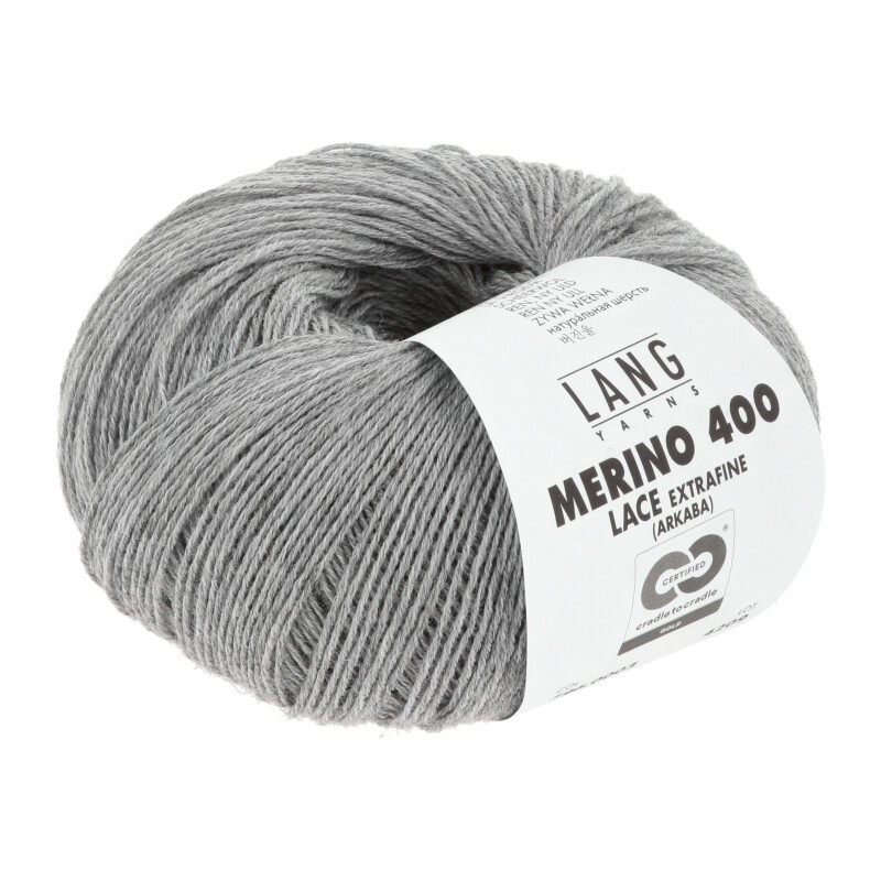 Lang Yarns Merino 400 Hellgrau Mélange 0003