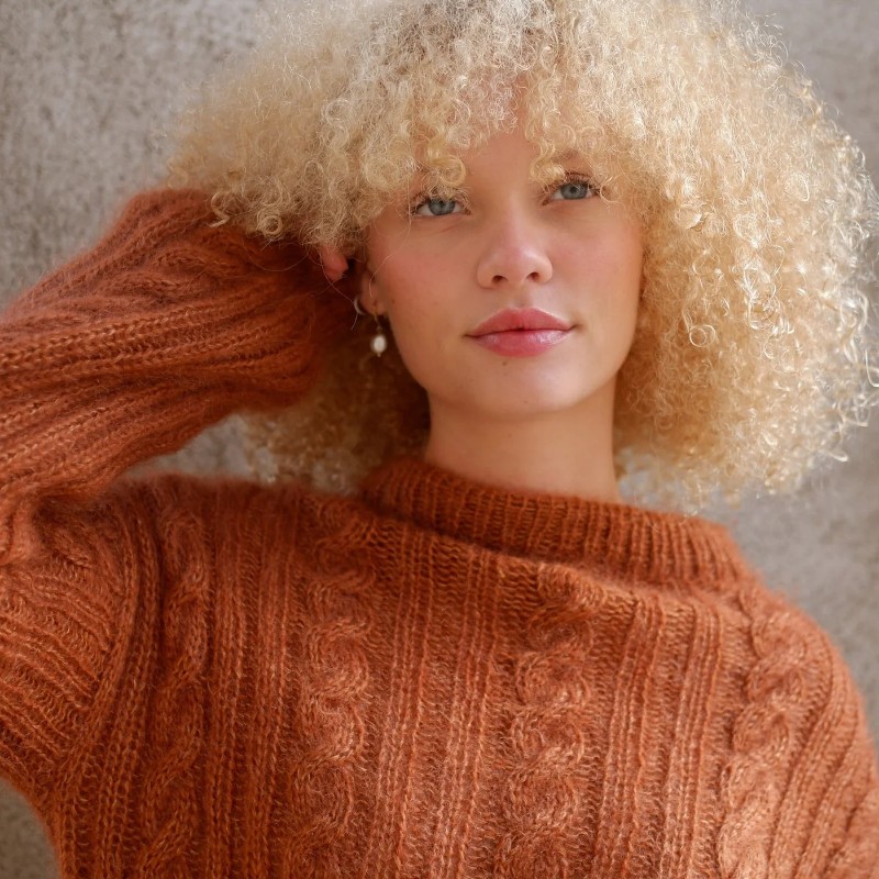 Knitting for Olive Ribbed Cable Sweater Strickset