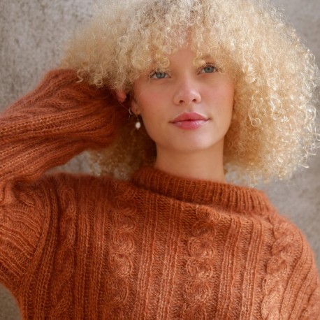 Knitting for Olive Ribbed Cable Sweater Strickset