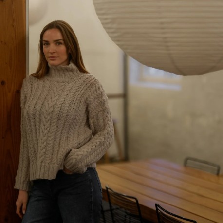 Chunky Cable Sweater Knitting for Olive Strickset