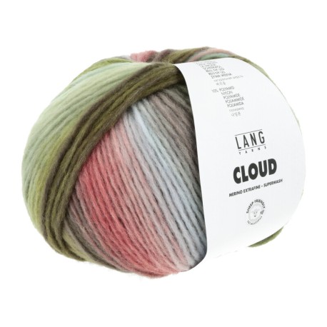 Lang Yarns Cloud Dunkelgrün/Olive/Hellblau/Rot 0020 Detail