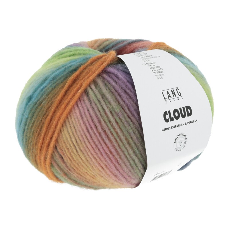 Lang Yarns Cloud Blau/Orange/Grün/Pink 0021