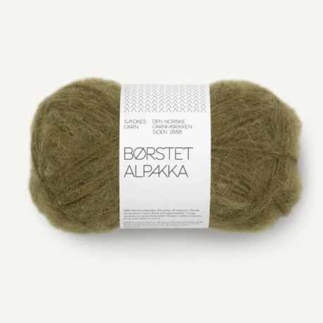 Sandnes Borstet Alpakka - Dark Olive 9873 [Preorder]
