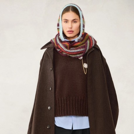 Sandnes 2507 11b Snuggle Hood gestreift Strickset