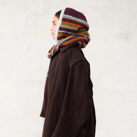 Sandnes 2507 11b Snuggle Hood gestreift Strickset