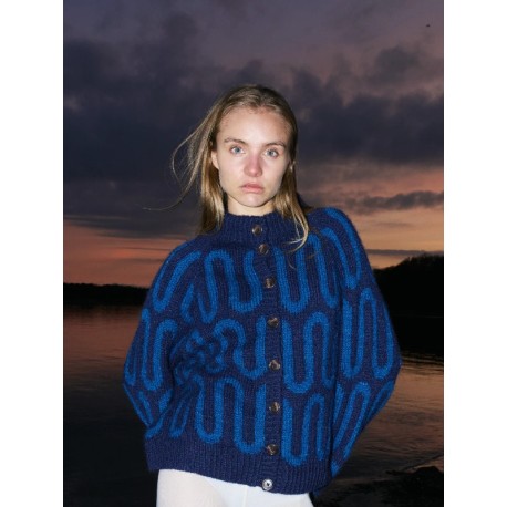 Spektakelstrik Wave Cardi Englisch Wollpaket