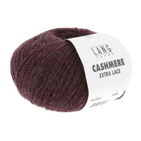 Lang Yarns Cashmere Extra Lace  Weinrot Mélange 00262