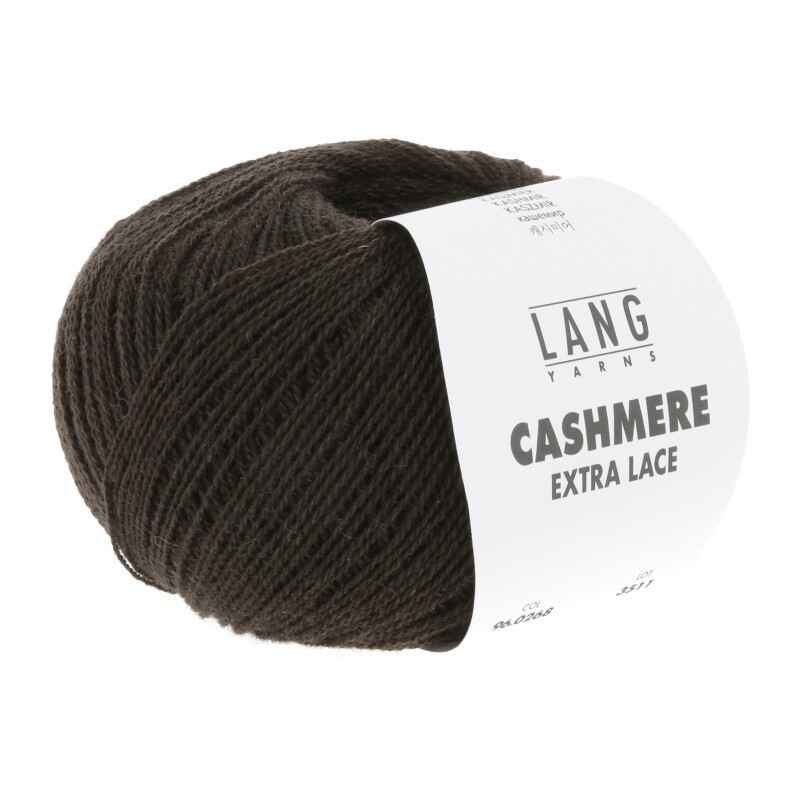 Lang Yarns Cashmere Extra Lace  Dunkelbraun Mélange 00268