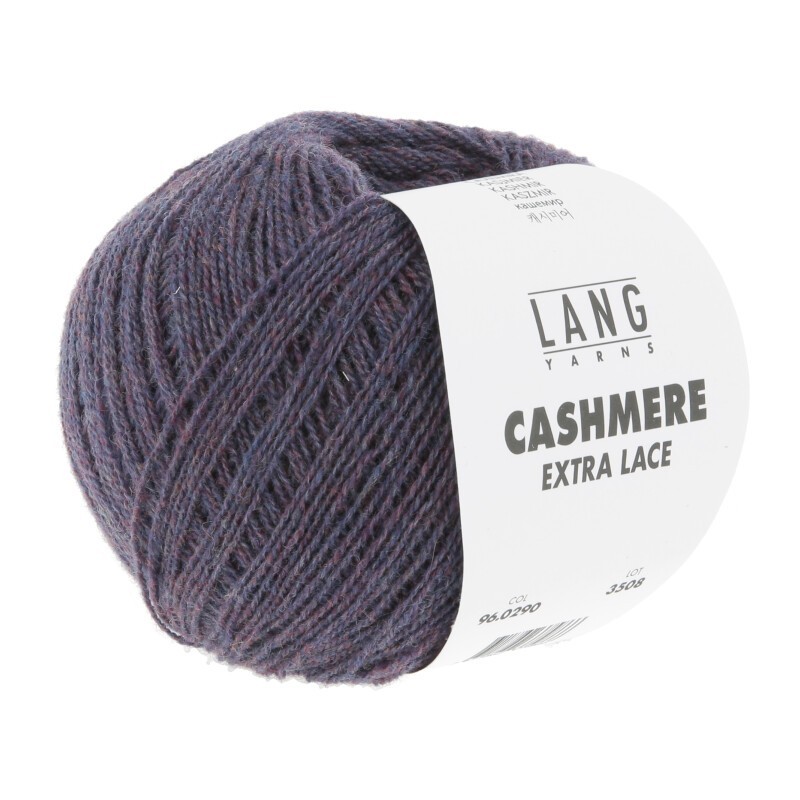 Lang Yarns Cashmere Extra Lace Dunkelviolett Mélange 00290