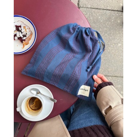 PetiteKnit Knitters String Bag Seersucker Night Shadow