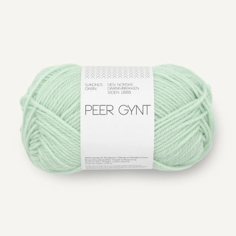 Sandnes Peer Gynt Mint Green 7911 Detail