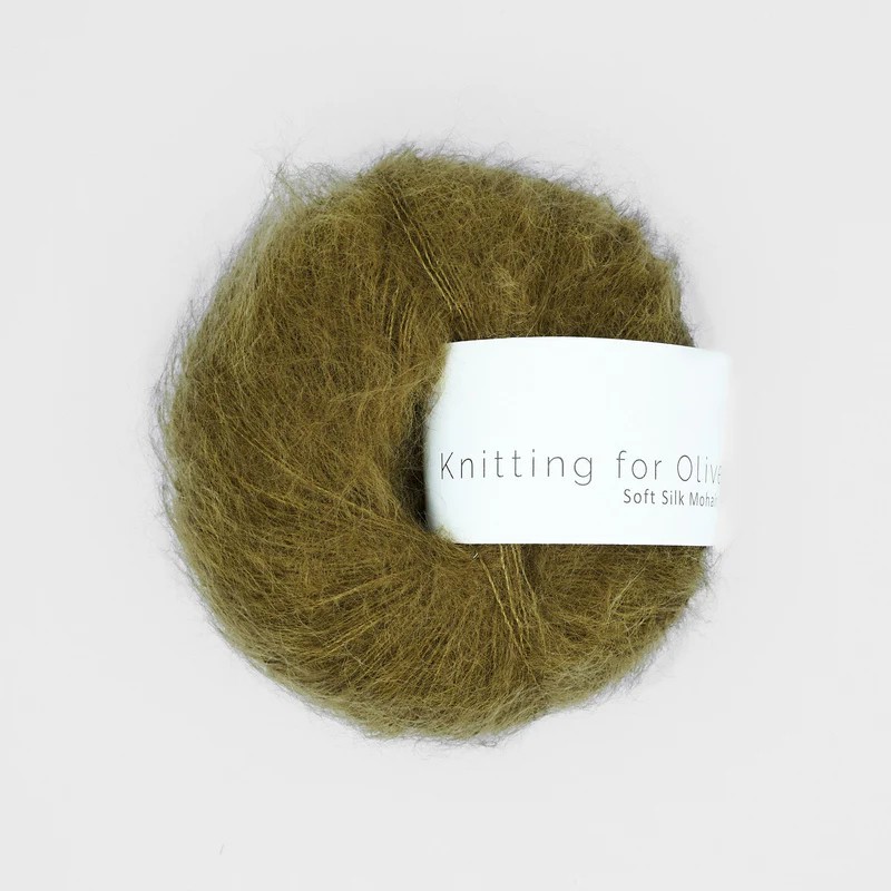 Knitting for Olive Soft Silk Mohair Green Ocher