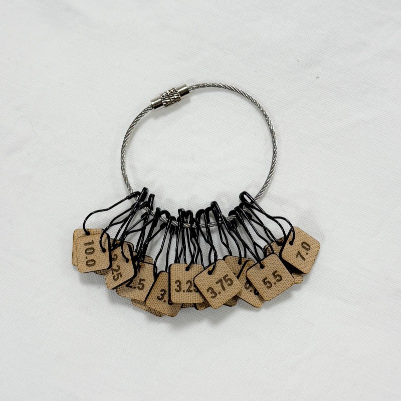 Wolle 7 Project Tag Maschenmarkierer mit Nadelstärken