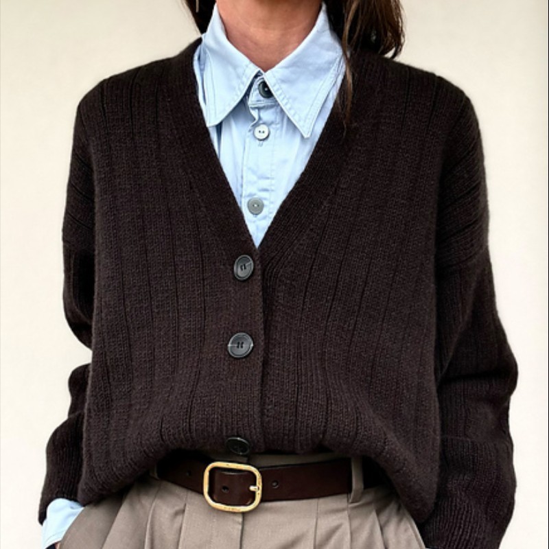 Ohwhata Knit Pinstripe Cardigan Wollpaket