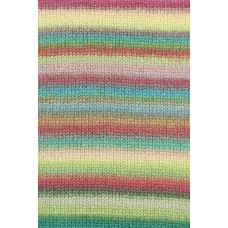 Lang Yarns Cloud Gelb/Grün/Türkis/Pink 0029 Detail