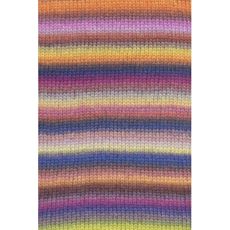 Lang Yarns Cloud Orange/Marine/Gelb/Pflaume 0031 Detail