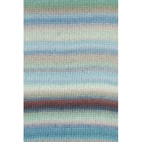 Lang Yarns Cloud - Mint/Türkis/Braun/Eisblau 0033 Detail