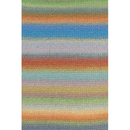 Lang Yarns Cloud Blau/Orange/Grün/Pink 0021 Detail