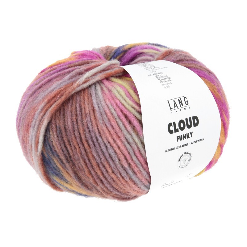 Lang Yarns Cloud Funky - Melone/Marine/Gelb/Mauve 0023