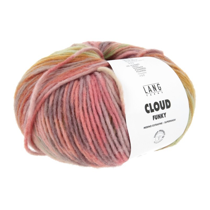 Lang Yarns Cloud Funky - Ziegel/Aubergine/Efeu/Rosa 0024
