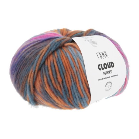 Lang Yarns Cloud Funky - HotPink/Ozean/Orange/Petrol 0025