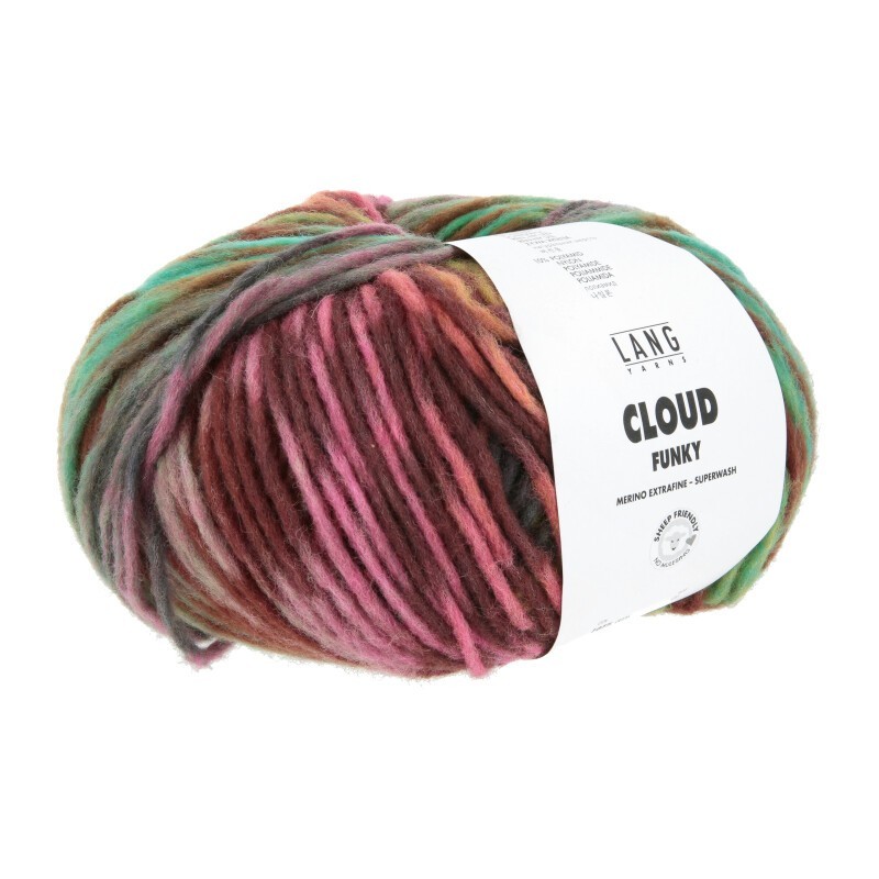 Lang Yarns Cloud Funky - Türkis/Lavendel/Rosa/Grün 0026